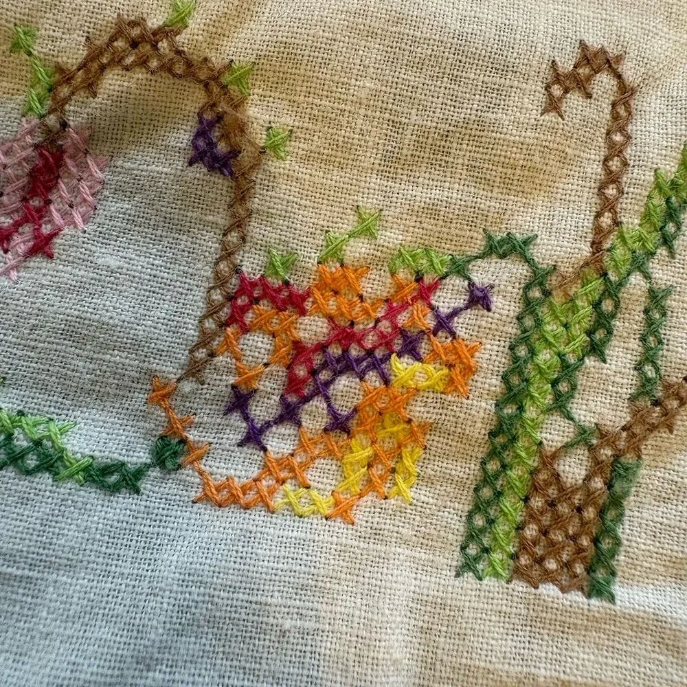 Embroidered Vtg Fingertip Finger Guest Hand Tea Towels (3) Cross Stitch Ducks